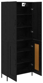 vidaXL Highboard Μαύρη Οξυά 69,5 x 34 x 180 εκ. Επεξεργασμένο ξύλο