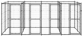 Κλουβί Σκύλου Εξωτερικού Χώρου 9,68 μ² από Ατσάλι  - Μαύρο