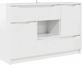vidaXL Πλαϊνό γραφείο Υψηλής γυαλάδας λευκό 100 x 30 x 65,6