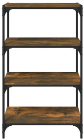 vidaXL Βιβλιοθήκη Καπνιστή Δρυς 60 x 33 x 100 εκ. Επεξ. Ξύλο &amp; Ατσάλι