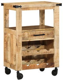 vidaXL Καρότσι Κουζίνας 55x40x80 cm Μασίφ Ρουστίκ Ξύλο Μάνγκο