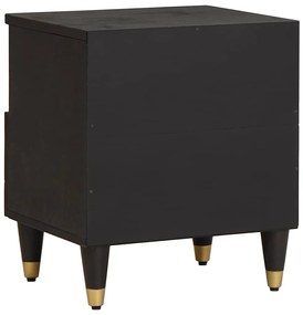 vidaXL Κομοδίνο με συρτάρι Μαύρο 40 x 33 x 46 εκ. Στερεό ξύλο μάνγκο