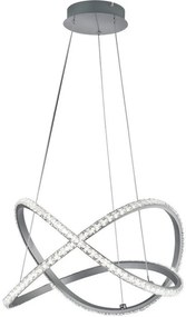Φωτιστικό Κρεμαστό Ασημί D50xH150cm Led SMD 26w 3000lm Trio Lighting RL Rubin R32021105