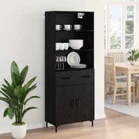 vidaXL Highboard Μαύρη Οξυά 69,5 x 34 x 180 εκ. Επεξεργασμένο ξύλο
