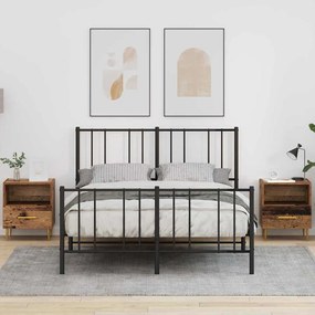 vidaXL Κομοδίνο 2 pcs Παλιό ξύλο 40 x 35 x 47,5 εκ Επεξεργασμένο ξύλο