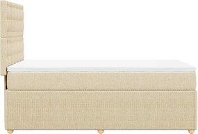 vidaXL Κρεβάτι Boxspring με Στρώμα Κρεμ 90x190 εκ.Υφασμάτινο