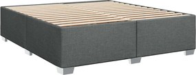 vidaXL Κρεβάτι box spring με στρώμα Σκούρο Γκρι 200 x 200 cm Ύφασμα