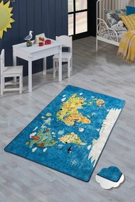 Carpet (200 x 290) World Map Multicolor