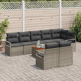 vidaXL Σετ Καναπέ Κήπου 9 pcs Γκρι