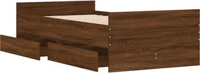 vidaXL Σκελετός Κρεβατιού Brown Oak 90 x 190 cm Engineered wood