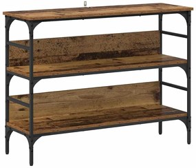 vidaXL Τραπέζι κονσόλας με ράφι Παλαιό ξύλο 100 x 32 x 75 εκ