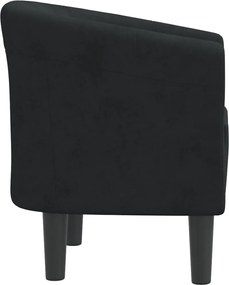 vidaXL Πολυθρόνα Μπάρελ Μαύρη Βελούδινη