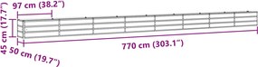 vidaXL Γλάστρα Ελεφαντόδοντο 770 x 50 x 45 εκ Επικαλυμμένος Χάλυβας