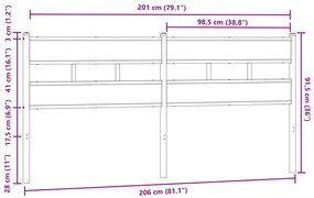 vidaXL Κεφαλάρι Καφέ Δρυς 200 εκ. Ατσάλι/Επεξεργασμένο Ξύλο