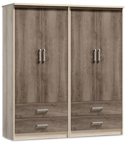 Intrahome Nτουλάπα ρούχων τετράφυλλη Olympus Intrahome με 4 συρτάρια χρώμα castillo-toro 162x57x183εκ | SKU: INTRAPA-311111274