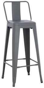 Σκαμπό μπάρ με πλάτη Melita-Pro Μεταλλικό Γκρι 42x42x100Υ εκ. 42x42x100 εκ.