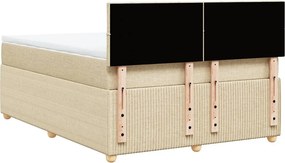 vidaXL Κρεβάτι Boxspring με Στρώμα Κρεμ 160x200 εκ. Υφασμάτινο