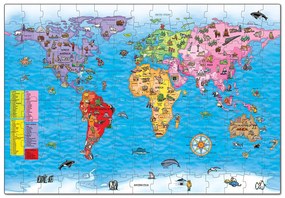 World Map Puzzle + Poster Orchard Toys