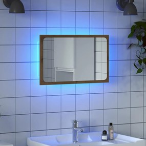 vidaXL Καθρέφτης Μπάνιου με LED Αρτισιανή Δρυς 60x8,5x38 εκ.