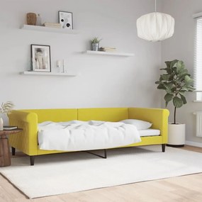 Καναπές Κρεβάτι Κίτρινος 90 x 200 εκ. Βελούδινος - Κίτρινο