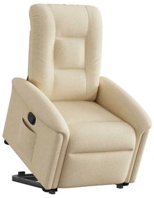 vidaXL Πολυθρόνα Ανακλινόμενη με Ανύψωση Κρεμ Υφασμάτινη