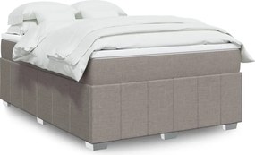 vidaXL Κρεβάτι Boxspring με Στρώμα Taupe 140x190 εκ. Υφασμάτινο