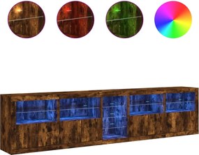 vidaXL Μπουφές με LED Καπνιστή Δρυς 283 x 37 x 67 εκ.