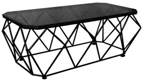 Τραπέζι Σαλονιού ACTON 123x63 Μεταλ.Μαύρο/Γυαλί Smoke