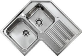 Sanitec Inox Zenith Scratch 11298 Left (83x83) - Γωνιακος Ανοξείδωτος Νεροχύτης