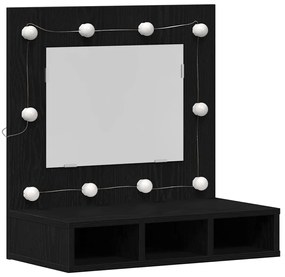 vidaXL Ντουλάπα Καθρέφτη με ράφι Μαύρη δρυς 62 x 31.5 x 62 εκ.