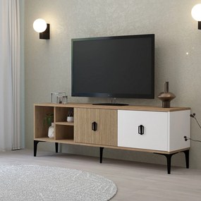 Έπιπλο Τηλεόρασης Δρυς / Λευκό DEDAO 150x35x18