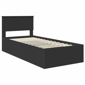 vidaXL Σκελετός Κρεβατιού Μαύρο 75 x 190 cm Επεξεργασμένο Ξύλο