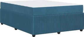 vidaXL Σκελετός Κρεβατιού με στρώμα Μπλε 160 x 200 cm ύφασμα