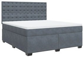 ΚΡΕΒΑΤΙ BOXSPRING ΜΕ ΣΤΡΩΜΑ ΣΚΟΥΡΟ ΓΚΡΙ 180X200 ΕΚ. ΒΕΛΟΥΔΙΝΟ 3293291