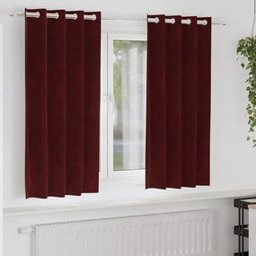 vidaXL Κουρτίνες με κουρτίνες 2 pcs Μπορντό 140 x 175 cm Βελούδο