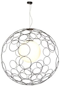 Κρεμαστό Φωτιστικό Οροφής 1xE27 Vintage Φ100cm Aline Homelighting -77-4092-Χρώμιο 77-4092