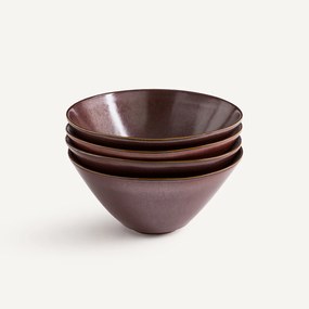 Σετ 4 βαθιά πιάτα από επισμαλτωμένο κεραμικό, Kanso