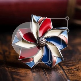 Σετ των 2 Intra Συλλεκτικό Ξύλινο Παζλ Plywood 4mm - Κόκκινη, λευκή και μπλε καρφίτσα καρφίτσας Σε Ξύλινο Κουτί - Διαστάσεις: 10x10 cm – 25 κομμάτια