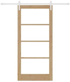 vidaXL Συρόμενη Πόρτα ORKDAL Καφέ 93 x 202 cm Μασίφ ξύλο πεύκου