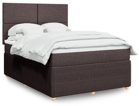 ΚΡΕΒΑΤΙ BOXSPRING ΜΕ ΣΤΡΩΜΑ ΣΚΟΥΡΟ ΚΑΦΕ 160X200 ΕΚ ΥΦΑΣΜΑΤΙΝΟ 3292103