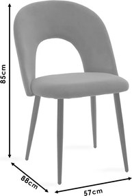 Καρέκλα Jonah pakoworld βελούδο ροζ-μαύρο πόδι