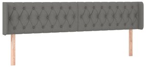 vidaXL Κεφαλάρι Κρεβατιού LED Σκούρο Γκρι 203x16x78/88 εκ. Υφασμάτινο