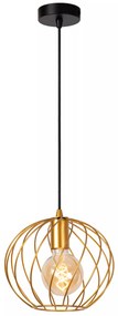 Φωτιστικό Κρεμαστό Lucide 21428-25-02 DANZA Χρυσό Χρώμα (Gold Coloured)|Μαύρο Ματ (Black Mat)