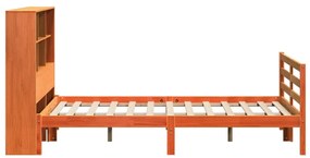 vidaXL Κρεβάτι Βιβλιοθήκη Χωρίς Στρώμα Καφέ 140x200 εκ Μασίφ Πεύκο