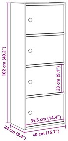 Βιβλιοθήκη Καφέ Δρυς 40x24x102 εκ. από Επεξεργασμένο Ξύλο - Καφέ