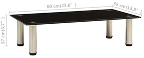 vidaXL Βάση Τηλεόρασης Μαύρη 60 x 35 x 17 εκ. από Ψημένο Γυαλί