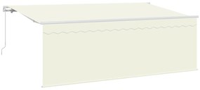 vidaXL Κατενάντα με Ρολό Κρεμ 350 x 200 x 120 εκ Ύφασμα, Μέταλλο