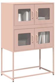 vidaXL Highboard Ροζ 68x39x107 cm Ατσάλι