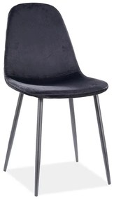 Επενδυμένη καρέκλα Fox 43x43x89 μαύρος σκελετός/μαύρος βελούδο DIOMMI FOXVCC
