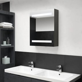 Καθρέφτης Μπάνιου με Ντουλάπι / LED Ανθρακί 50 x 14 x 60 εκ.